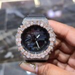 Rose Gold Moissanite Iced Out G-Shock Watch