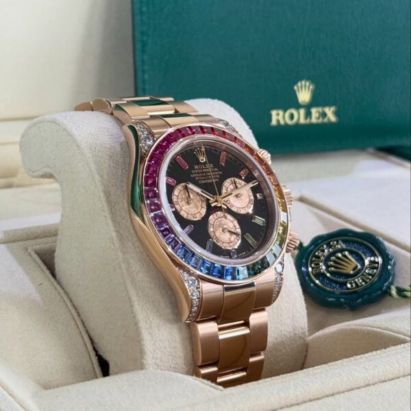 Rolex Daytona Rainbow Iced Watch (Rose Gold Edition)