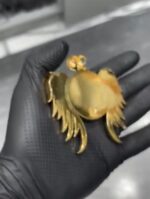 Custom Diamond Angel Wings Pendant with Personal Image - Image 2