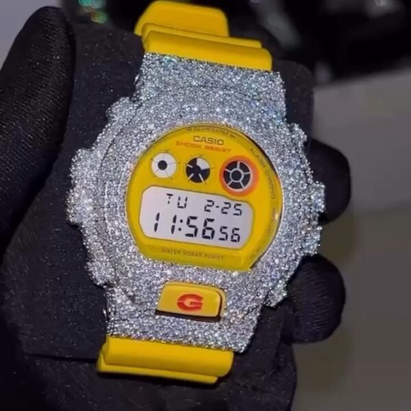 Diamond-Covered G-Shock with Yellow Strap