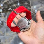 Iced Out Red G-Shock Watch with Moissanite Stones - Image 3