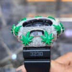 Green Leaf Iced G-Shock with Moissanite Stones - Image 3