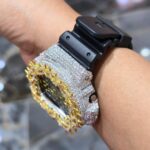 Spiked Iced G-Shock with Moissanite Stones and Gold Accents - Image 5