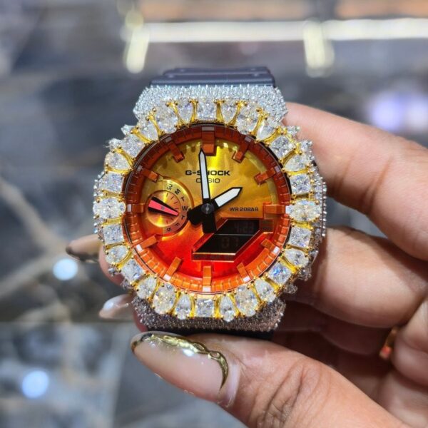 Rose Gold & Diamond G-Shock Watch - Custom Bling Edition
