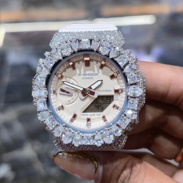 Rose Gold & White Diamond G-Shock - Bling Custom Edition