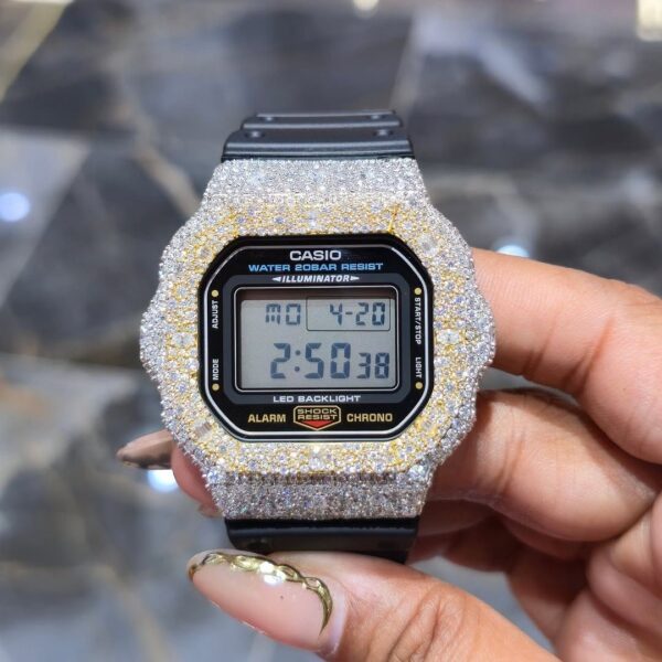 Custom Blinged-Out G-Shock - VVS Diamond & Gold Touch