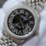 Rolex Diamond Iced-Out Datejust with Roman Numerals - Image 6