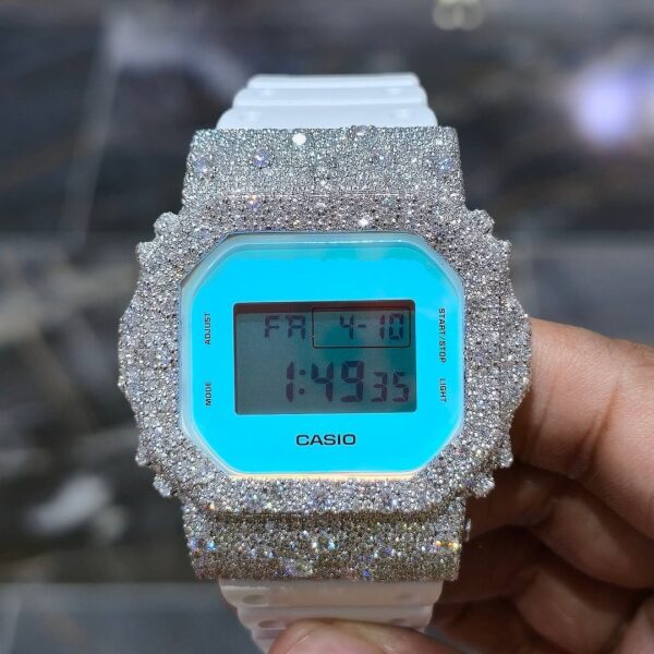Casio G-Shock Diamond-Encrusted with Light Blue Display