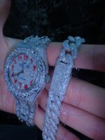AP + Cuban Bracelet white iced out Vvs Moissanite - Image 3