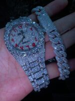 AP + Cuban Bracelet white iced out Vvs Moissanite - Image 4
