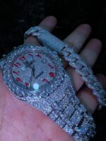 AP + Cuban Bracelet white iced out Vvs Moissanite
