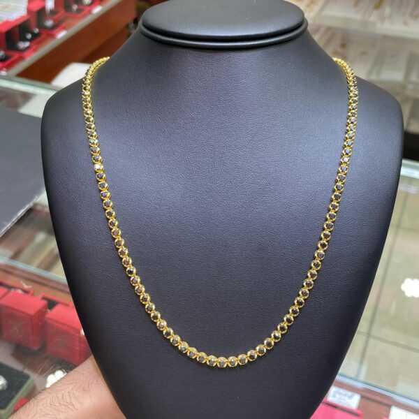 3.5MM 14K BLACK DIAMOND TENNIS CHAIN ICED OUT