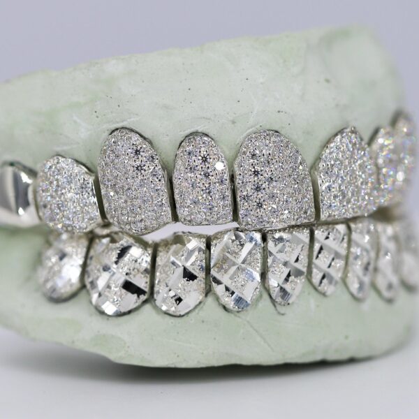 Diamond Top and Diamond Cut Bottom VVS Moisannite Diamond Grillz