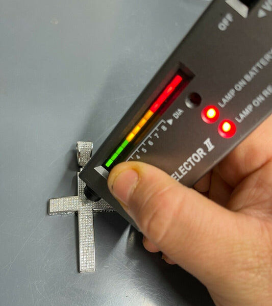 MOISSANITE Classic Iced Out Cross Pendant - 925 Silver - Large 2.5"