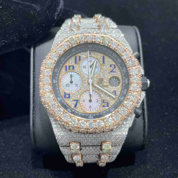 BUST DOWN AP ROSE VVS AUDEMARS PIGUET ROYAL OAK WATCH | TWO TONE ICED OUT