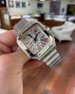 Cartier Skeleton Luxury Watch - Iced Out Stainless Steel - Image 2