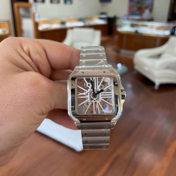 Cartier Skeleton Luxury Watch - Iced Out Stainless Steel