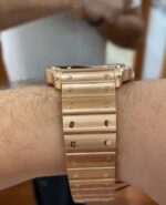 Luxury Rose Gold Skeleton Watch with Diamond Encrusted Design - Image 4