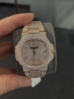 Patek Philippe Diamond-Encrusted Rose Gold Nautilus