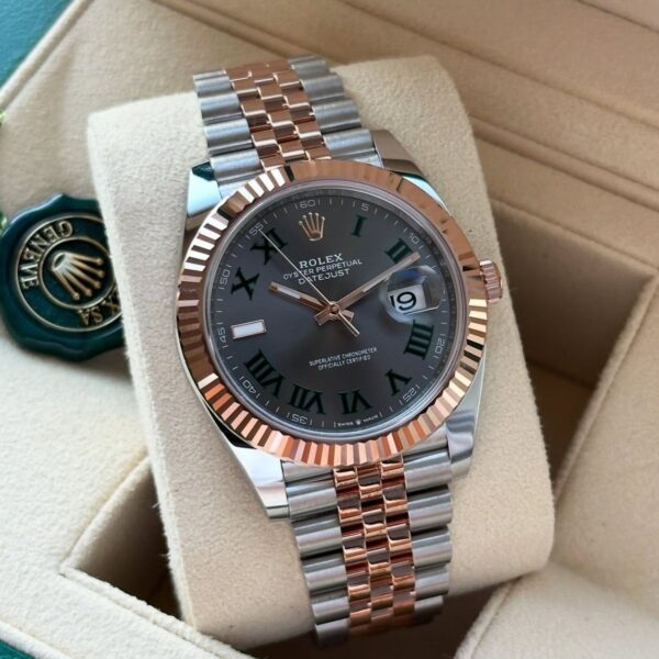 Luxury Rose Gold Skeleton Rolex Watch with Diamond Encrusted Design