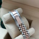 Luxury Rose Gold Skeleton Rolex Watch with Diamond Encrusted Design - Image 3