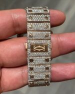 Custom Diamond-Encrusted Cartier Skeleton Watch in Rose Gold - Image 5