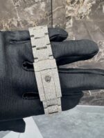 Custom Diamond-Encrusted Rolex Datejust Watch with Roman Numerals - Image 3
