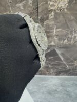Custom Diamond-Encrusted Rolex Datejust Watch with Roman Numerals - Image 5