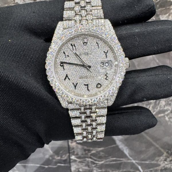 Rolex Datejust 41mm Diamond Watch with Silver Dial