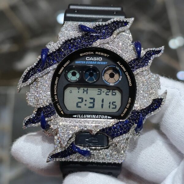 Custom Diamond and Sapphire G-Shock Watch