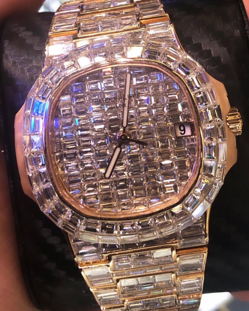 WhatsApp Image 2026-05-12 at 4.56.53 AM Patek Philippe Rose Gold Diamond-Studded Watch with Baguette Diamonds - Image 1