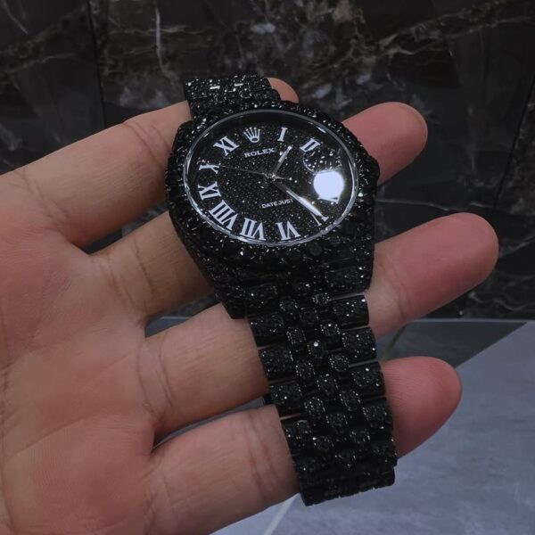 Black Diamond Rolex Datejust with Black Roman Numerals