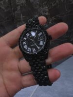 Black Diamond Rolex Datejust with Black Roman Numerals - Image 5