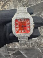 Cartier Santos Diamond Red Automatic Men's Luxury Watch