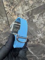 Cartier Santos Watch with Blue Rubber Strap – Luxury Men’s Timepiece - Image 4