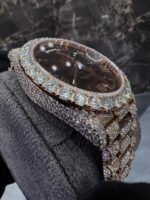 Rolex Iced Out Green Moissanite VVS Watch & Bracelet Combo – Luxury Men’s Jewelry Set - Image 5