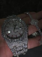 Rolex Iced Out Moissanite VVS Diamond Watch & Bracelet Combo – Luxury Bling Set - Image 2