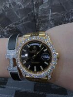 Audemars Piguet Iced Out Combo with Luxury Moissanite Bracelet – VVS Diamonds Watch & Bracelet Set