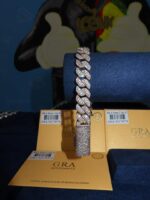 GRA Moissanite Iced Out Cuban Link Bracelet – VVS Combo Luxury Chain