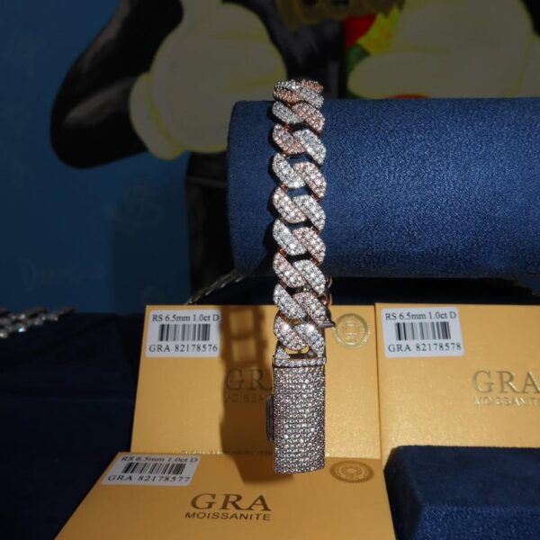 GRA Moissanite Iced Out Cuban Link Bracelet – VVS Combo Luxury Chain