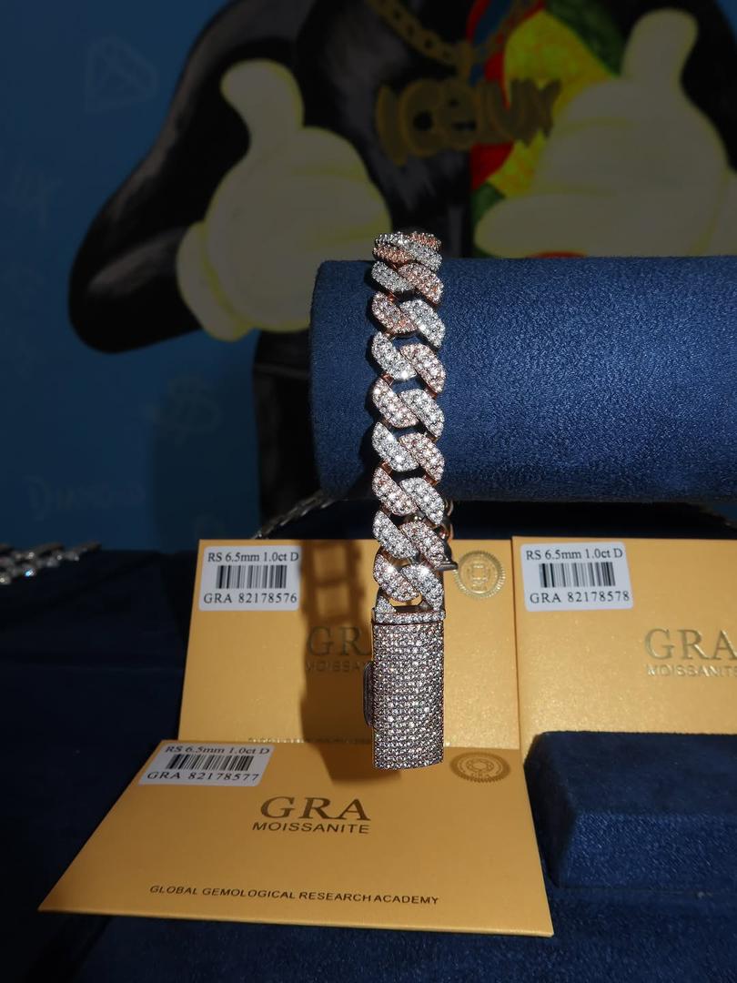WhatsApp Image 2026-05-15 at 2.27.12 PM GRA Moissanite Iced Out Cuban Link Bracelet – VVS Combo Luxury Chain - Image 1