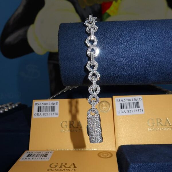 Iced Out Luxury Moissanite VVS Bracelet & Rolex Watch Combo – Premium Bling Set