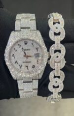 Rolex Datejust Diamond Iced-Out Watch & Diamond Bracelet Combo – Luxury Men's Jewelry Set