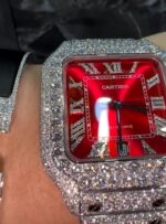 Cartier Iced Out Moissanite Watch & Diamond Bracelet Combo – VVS Luxury Timepiece Set - Image 7