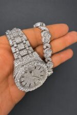 Audemars Piguet Iced Out VVS Moissanite Diamond Watch & Heart Link Bracelet Combo - Image 2