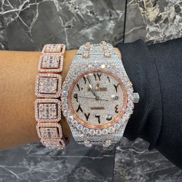 Audemars Piguet Iced Out Luxury Combo – Moissanite VVS Watch & Bracelet Set