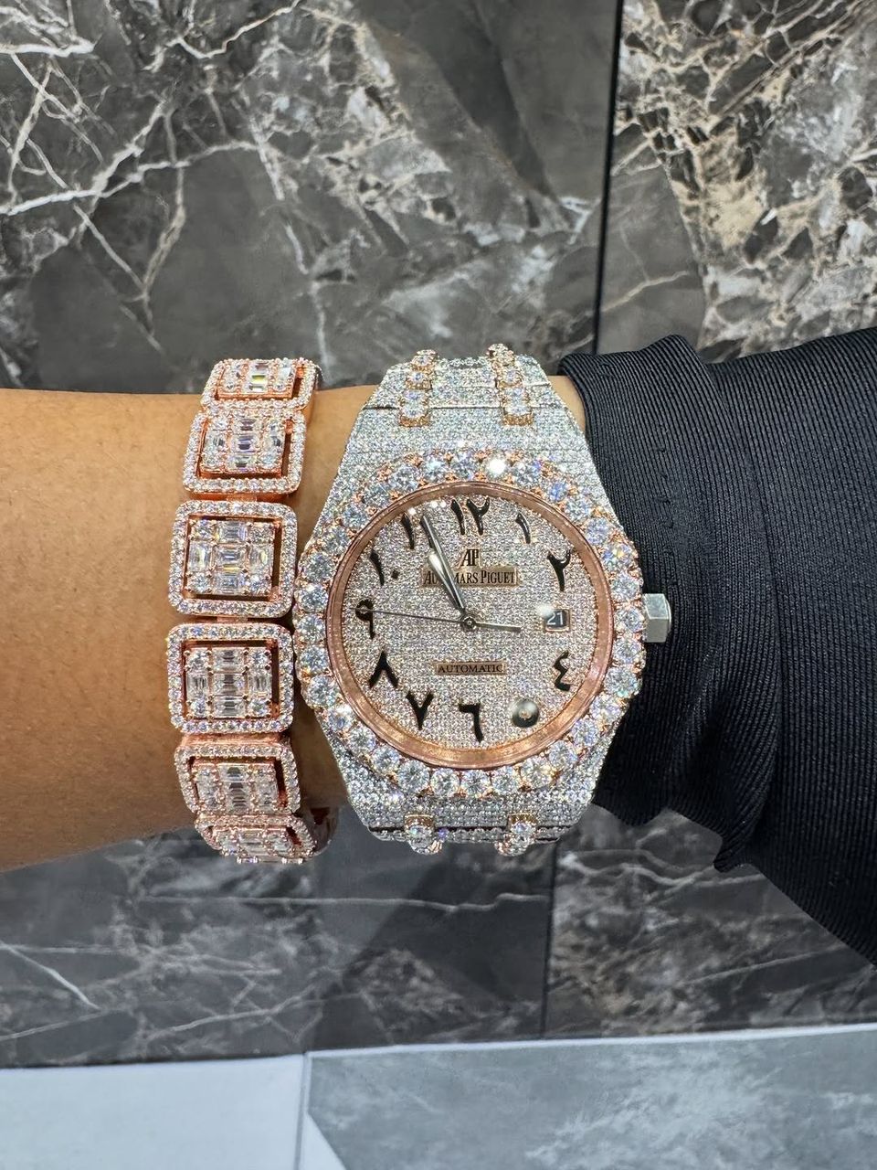 WhatsApp Image 2026-05-17 at 2.39.31 AM Audemars Piguet Iced Out Luxury Combo – Moissanite VVS Watch & Bracelet Set - Image 1