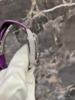 Leather straps Violet  Iced Out Automatic Watch – Moissanite & VVS Luxury Timepiece - Image 2
