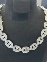 Luxury Iced Out Moissanite Anchor Link Chain Necklace - Image 2