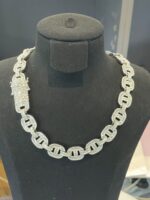 Luxury Iced Out Moissanite Anchor Link Chain Necklace